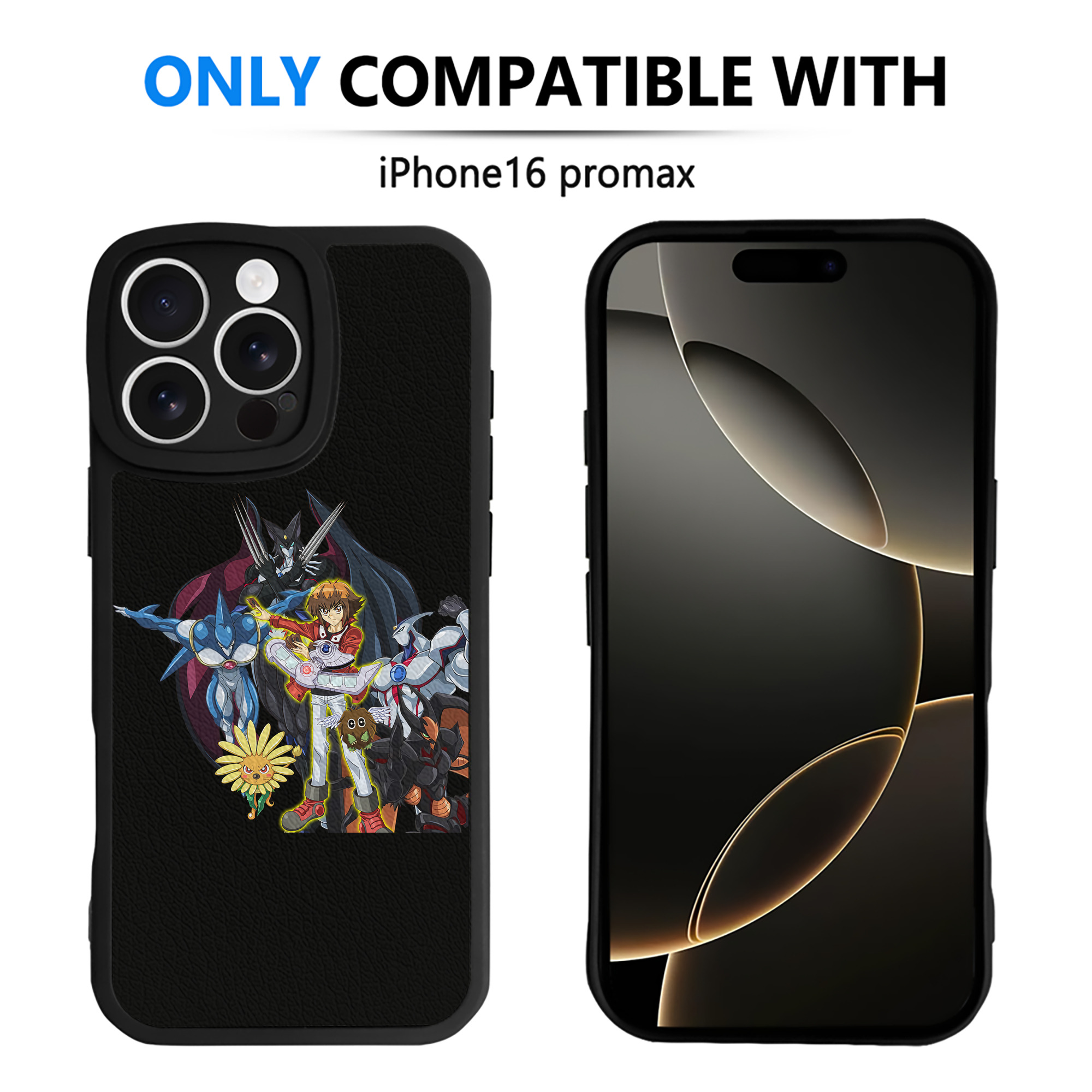 （画像用） 遊☆戯☆王 Yu-Gi-Oh! 【iPhone 16シリーズ対応】シリコンスマホケース（レザー調） 材質：シリコン